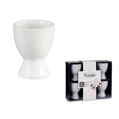 SET 6 POSAHUEVOS VESSIA PORCELANA BLANCO 6X4.5CMS